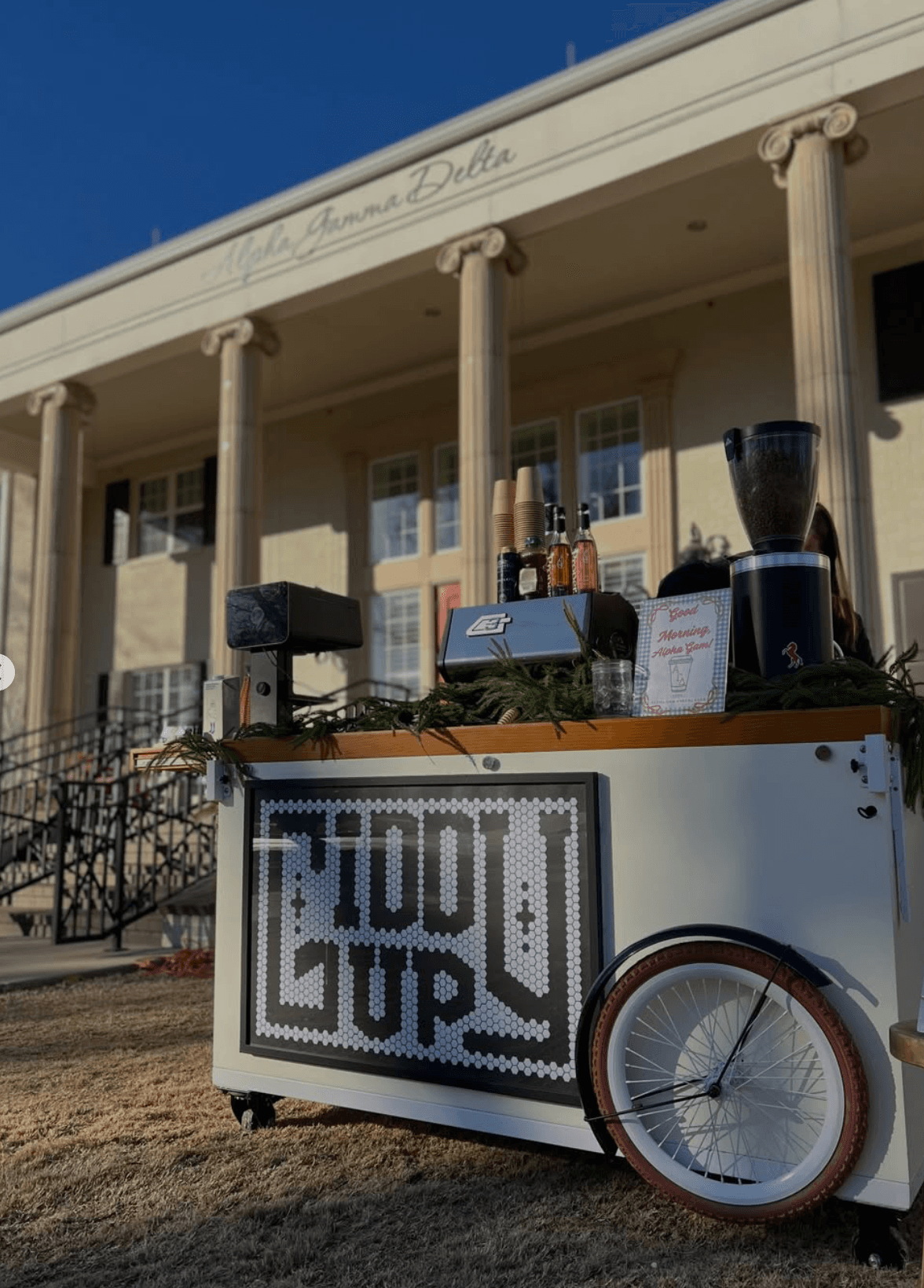 Coffee Cart at Ia sorority house in Norman
