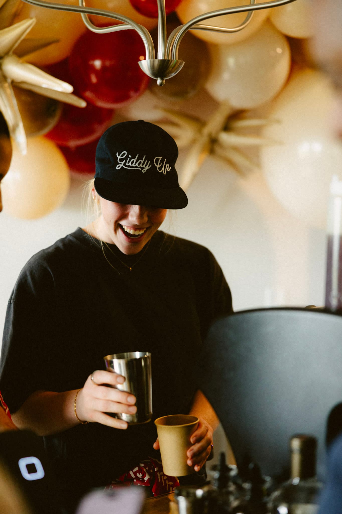 Freshly brewed latte with latte art from Giddy Up Coffee Co., Oklahoma’s premier mobile coffee catering service.