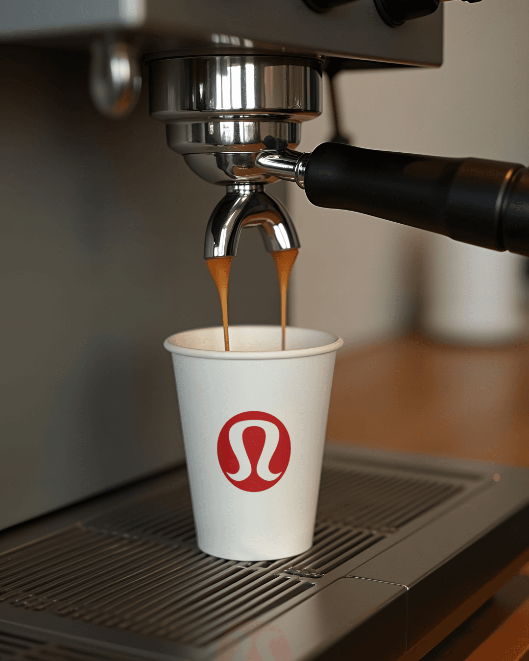 A friendly barista making a latte with a coffee cart